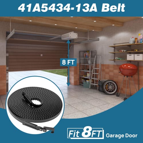 41A5434-13A Drive Belt for 8-Foot Tall Garage Doors, 256.53 Inches, Replacement Garage Door Opener Belt 41A5434-13A Compatible with Chamberlain, LiftM