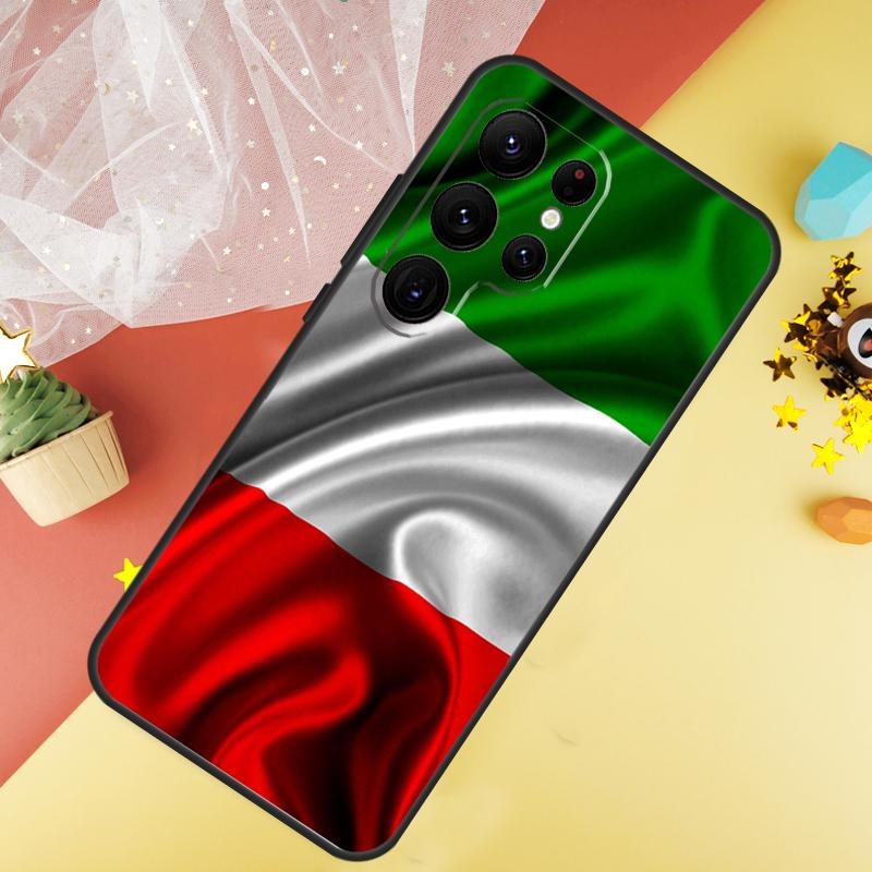 Italy Flag Phone Case For Samsung Galaxy S25 Ultra S23 FE S21 S20 S22 S24 Ultra S9 S10 Plus Cover Coque