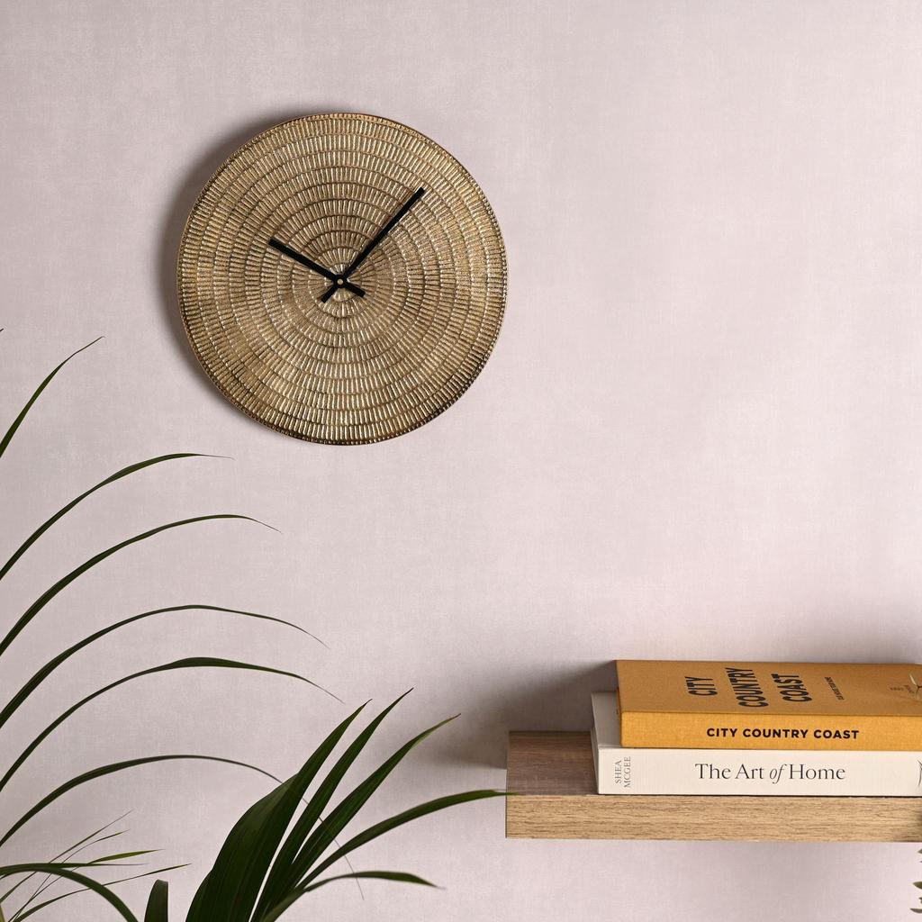 Interval Metal Wall Clock 30cm - Gold