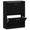 342558 vidaXL Shoe Cabinet Black 63x24x81 Cm Engineered Wood