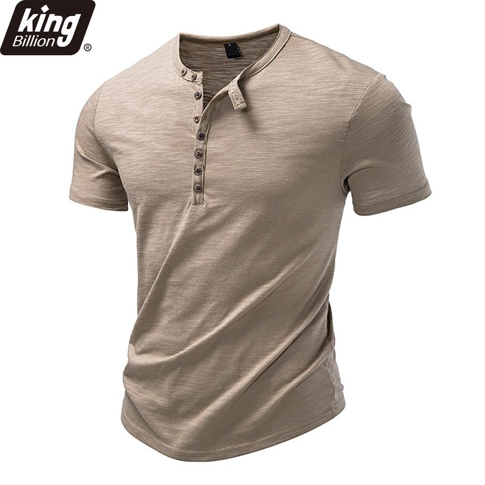 Мужская футболка-henley с коротким рукавом, 7 пуговиц, круглый вырез, приталенный крой, меланжевый хлопок, повседневная базовая футболка