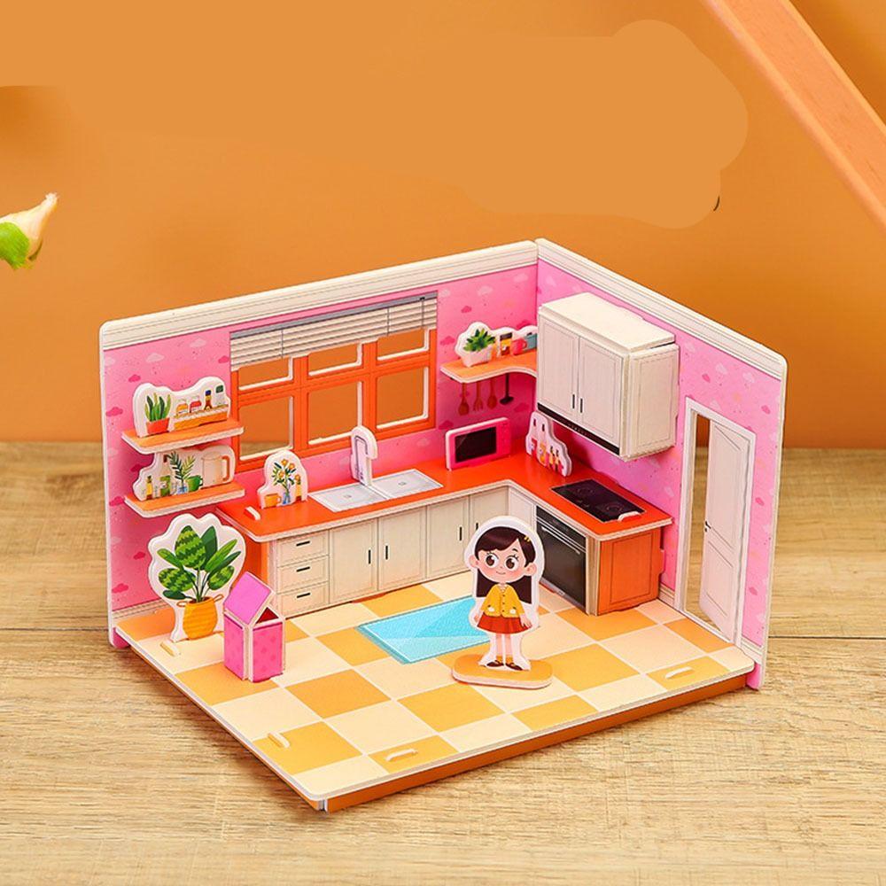 DIY 3D Paper Puzzle Room Paper Creative Nursery School