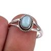 Natural Republic Larimar Gemstone Handmade 925 Sterling Silver Ring Size 8 H9j70