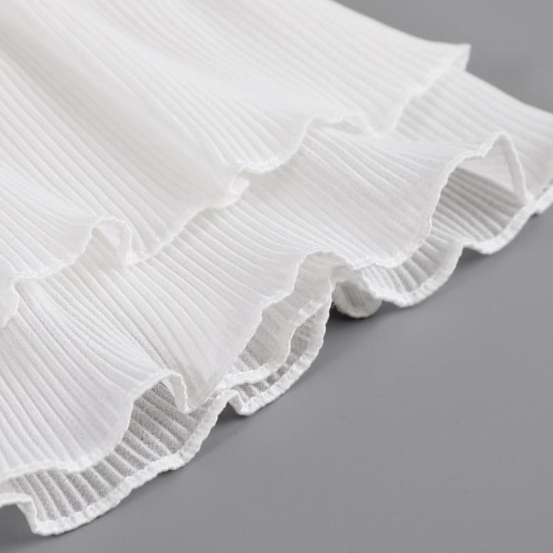 Womens Detachable Wrist Ruffle Cuffs Ladies White Flared False Sleeves For Sweater Dress Wrist Arm Cover Gloves