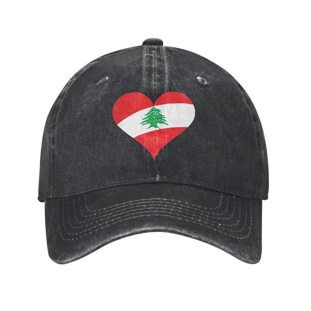 Lebanon Flag Heart Wear Baseball Caps Unisex Daily Hats Cap Adjustable Sun Cap