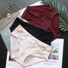 Bow Cutout Mid-waist Panties Women's Ice Silk Underwear Lift Hip Comfort Briefs for Women