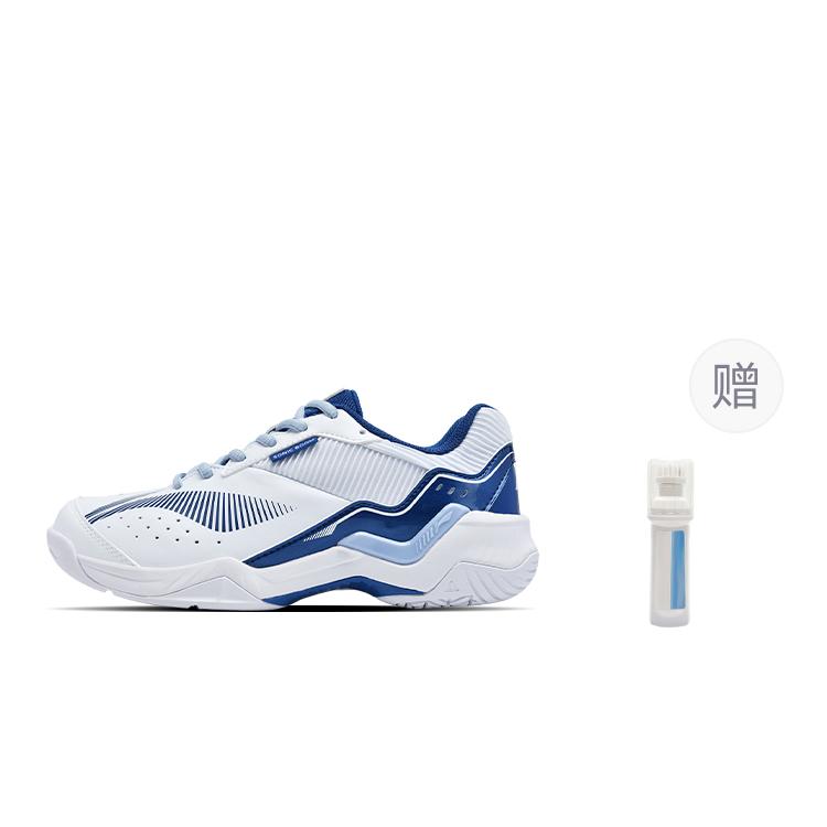 Li Ning Thunder Sonic Boom Амортизация Скользкая Устойчивая к истиранию Низкие Бадминтонные кроссовки Унисекс Белый Синий AYTV005-1