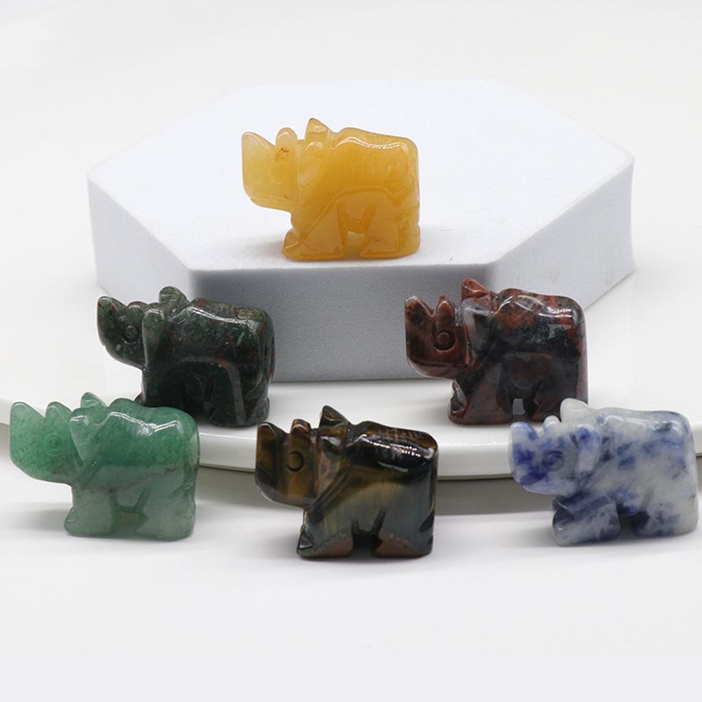 1 шт. статуя носорога натуральные камни розовый кварц резные фигурки животных целебные кристаллы декор комнаты драгоценный камень ремесло брелок