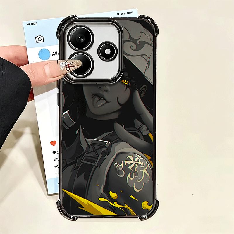 Черный Крутой Мягкий Чехол Для Телефона V-Valorant Game Для Xiaomi Poco X7 X8 Pro Max X6 X5 X3 F8 Ultra F7 M8 M7 M5S Redmi 15C 15A 15 14C 13C