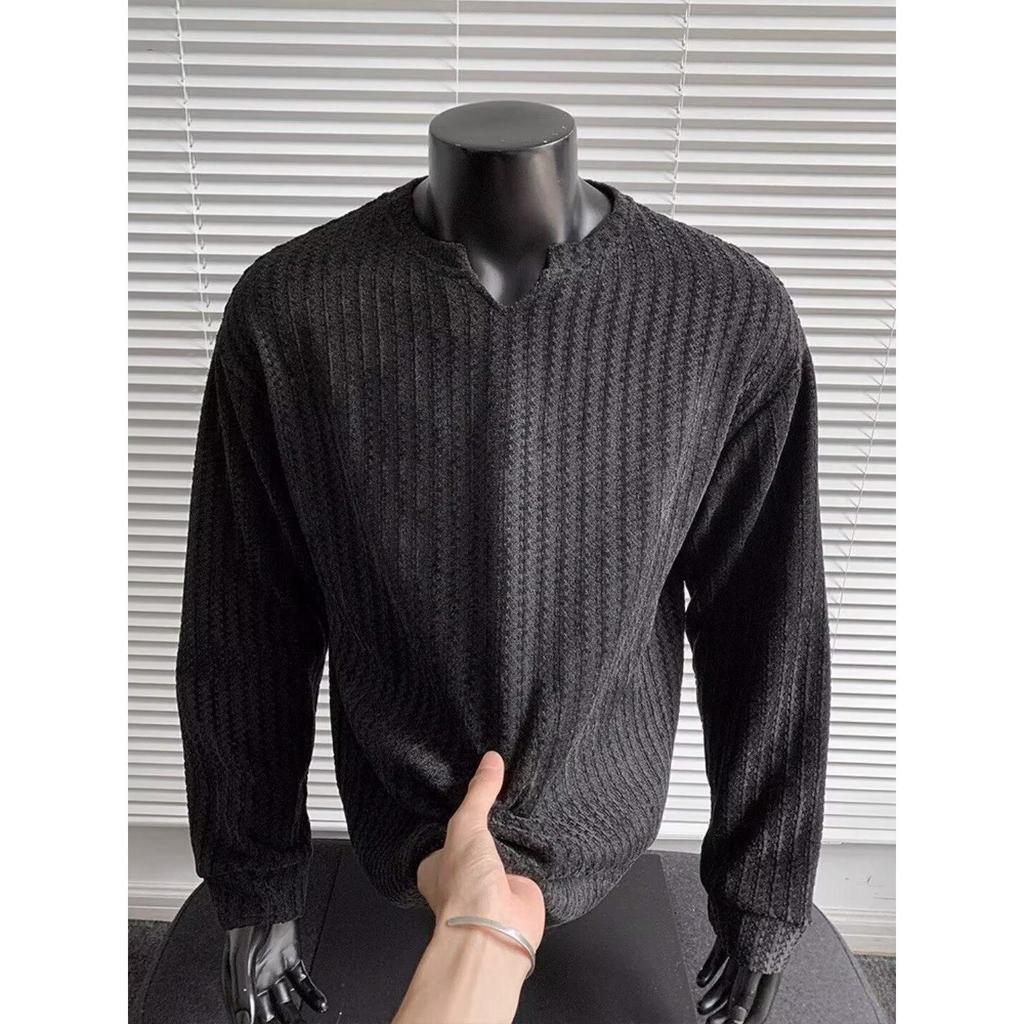 Унисекс худи-henley с узором "елочка": Осенний длинный рукав в клетку "гусиная лапка"
