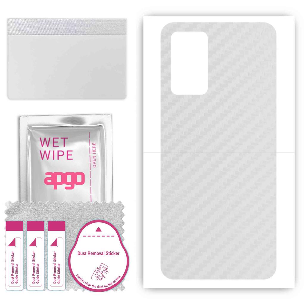 apgo Protective Skin Sticker for the back compatible with Oppo A55s, Wrap Film, Foil, Vinyl - Pattern Transparent Carbon