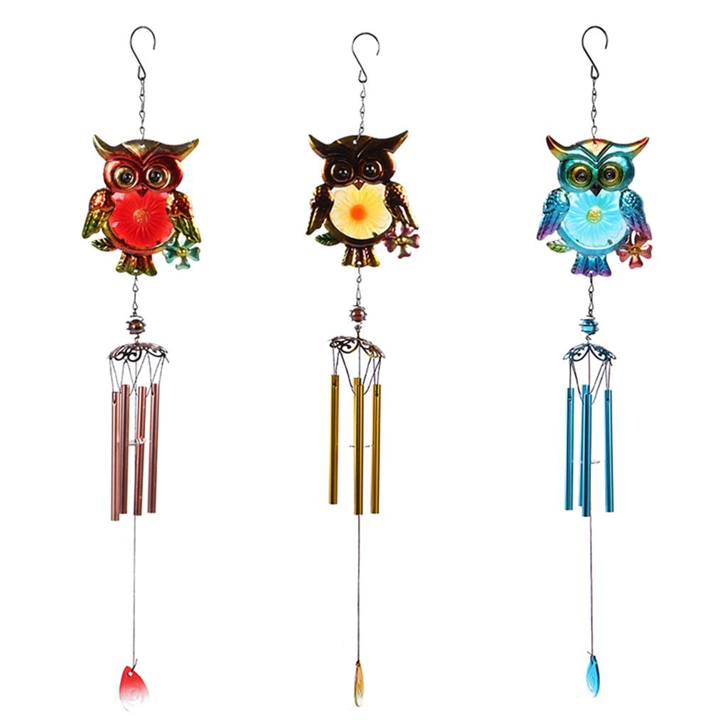 Metal Owl Wind Chime Metal Windchime Charm Ornament Art Crafts for Indoor Outdoor Garden Yard Decoration