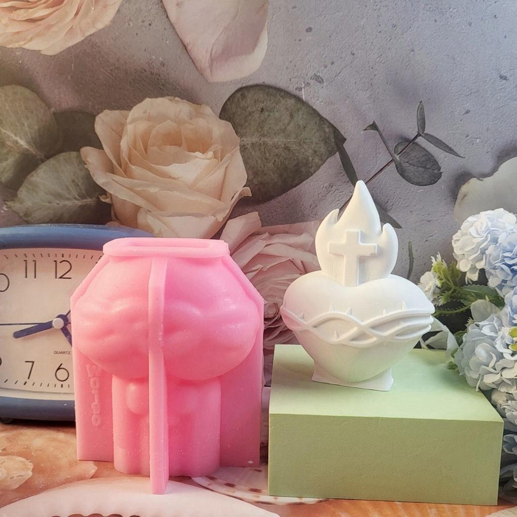 Гибкая силиконовая форма Формы для свечей 3D узор сердца Форма для смолы Принадлежности для рукоделия Подходит для украшения комнаты