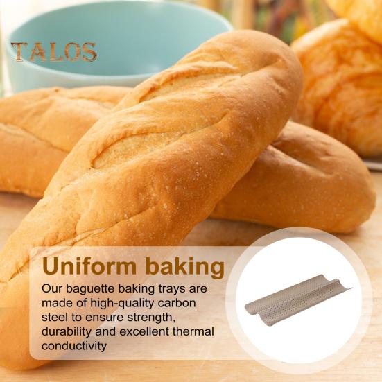 Форма для багета, антипригарная волнистая форма для багета, перфорированный противень для выпечки багета из итальянского хлеба на закваске