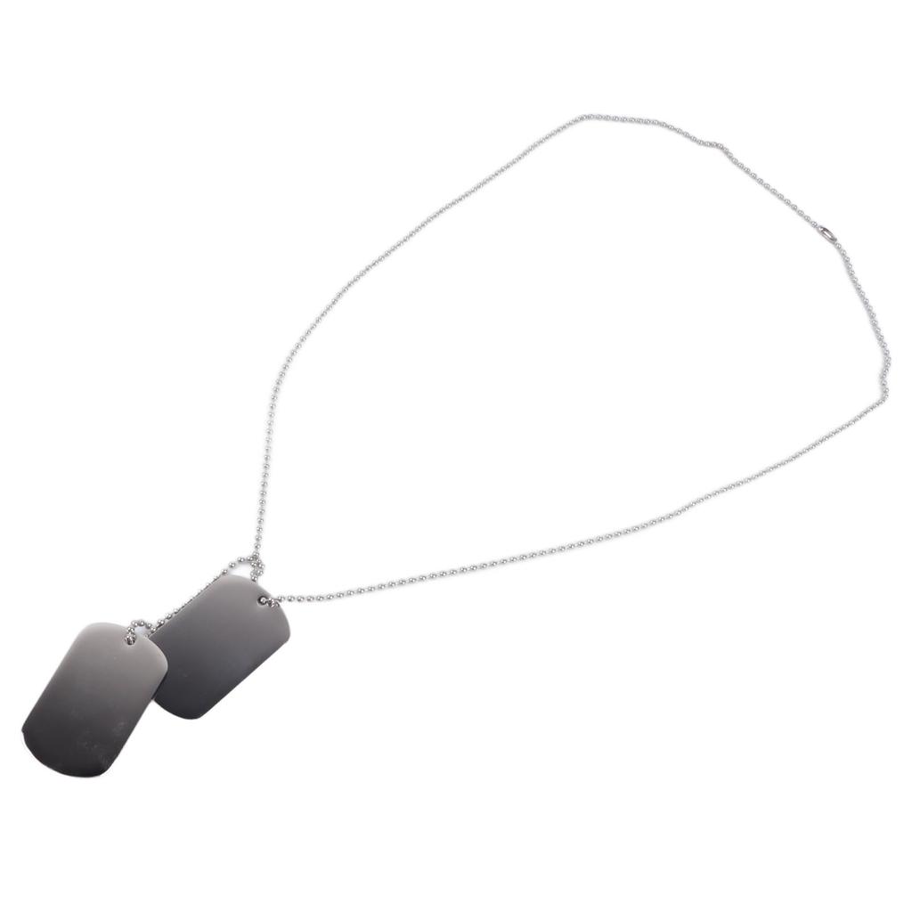 Double Tag Pendant Necklace Simple Fashionable Titanium Steel Necklace Jewelry Accessory for Street
