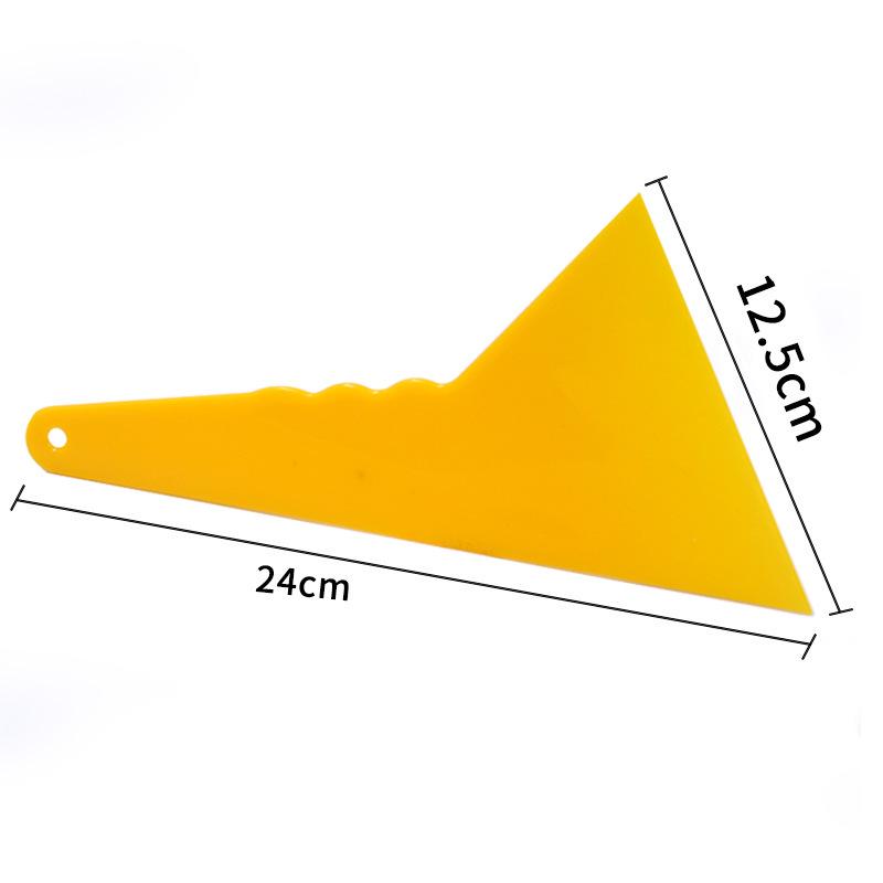 Yellow Triangular Car Film Squeegee, Medium 24x12.5cm, Hard Plastic