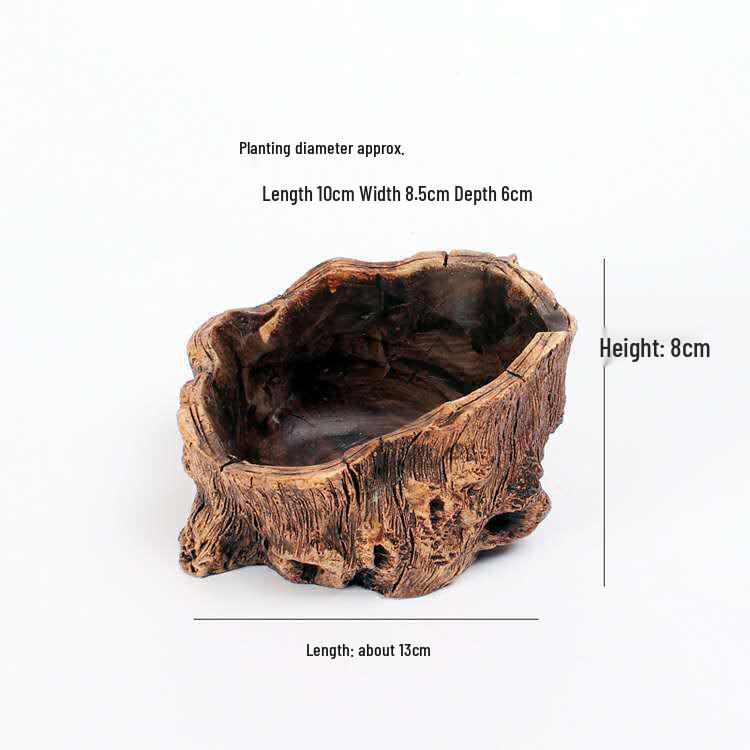 Retro Cement Tree Stump Succulent Planter