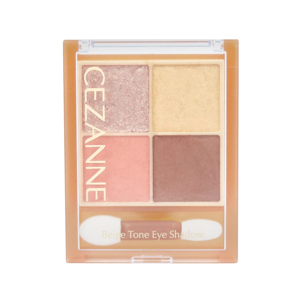 CEZANNE Beige Tone Eyeshadow 04 Mimosa Beige Glitter Pearl Matte Eyeshadow 4.3g 4-Color