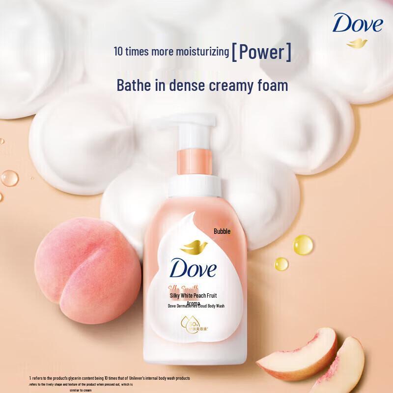 DOVE Набор пены для душа и геля для душа «Белый персик»