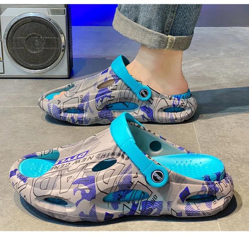 Тапочки для мужчин, повседневные сандалии из ПВХ для отдыха на открытом воздухе, мужские дизайнерские роскошные удобные туфли из ЭВА, высокое качество, мода 2024 года, тренд, веселье для взрослых