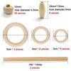 1Set Macrame Cord Cotton Rope With Wood Ring Wooden Beads For Diy Wall Hanging