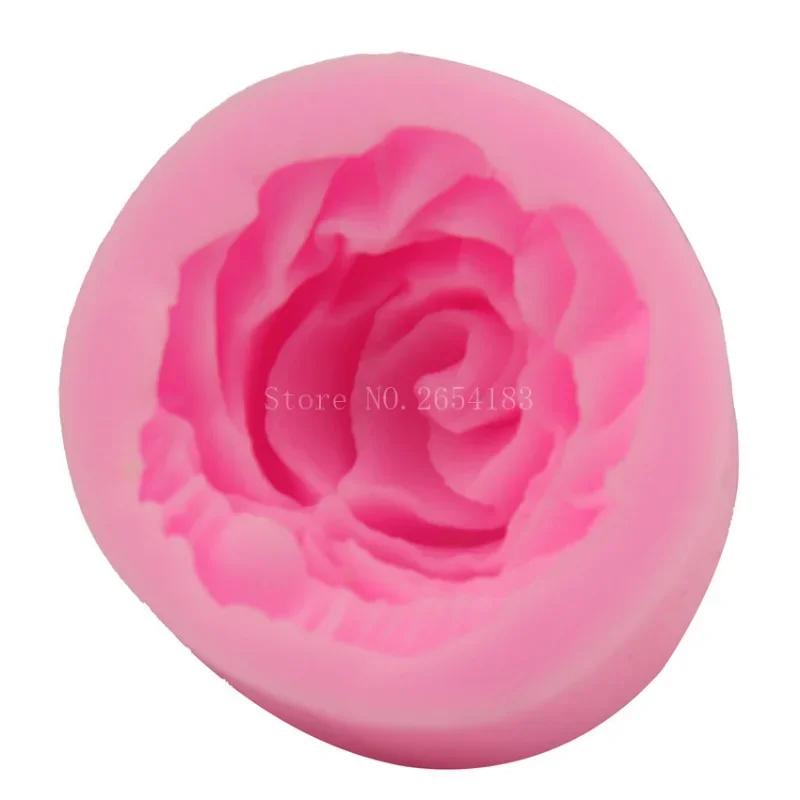 Bloom Rose Silicone Cake Mold 3D Flower Fondant Mold Cupcake Jelly Candy Chocolate Decoration Baking Tool Moulds Molds Silicone