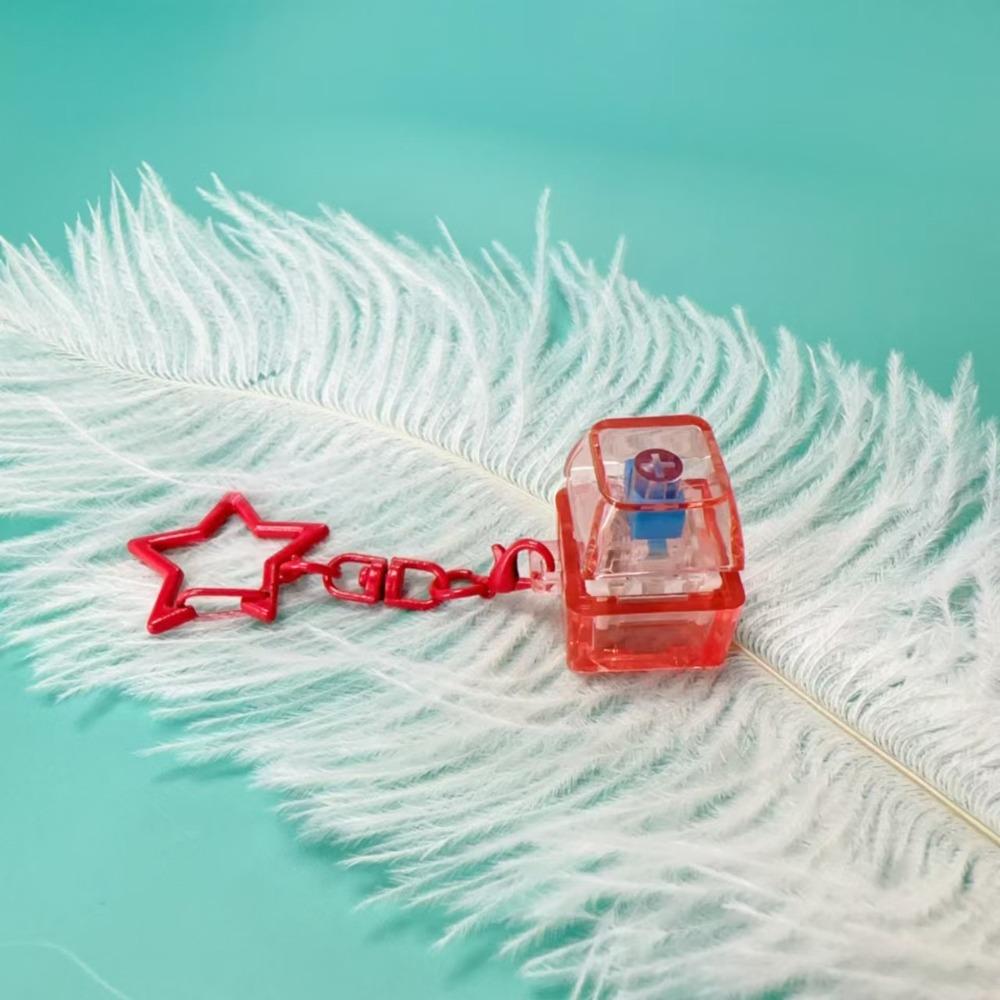 Новый DIY Брелок-клавиатура Fidget Брелок для ключей Кнопка с подсветкой Игрушка-кликер Для скоротания времени Колпачок клавиши Сжимаемая игрушка
