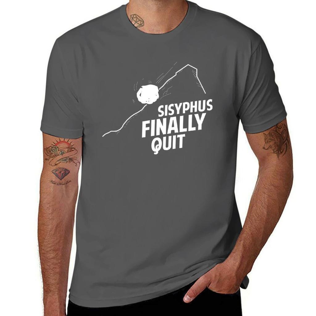 Albert Camus Sisyphus Finally Quit Tshirt Antiperspiration Workout Top Tshirt