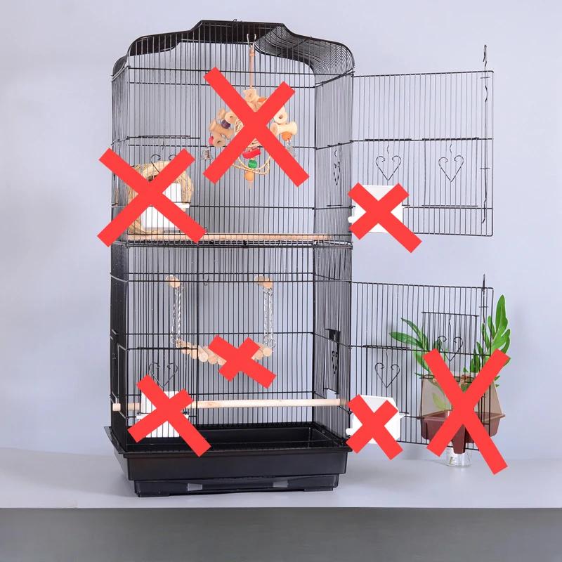 Роскошная клетка для попугаев, тигровая шкура, клетка для птиц Xuanfeng Peony, большая клетка для разведения, двухслойная, в стиле виллы