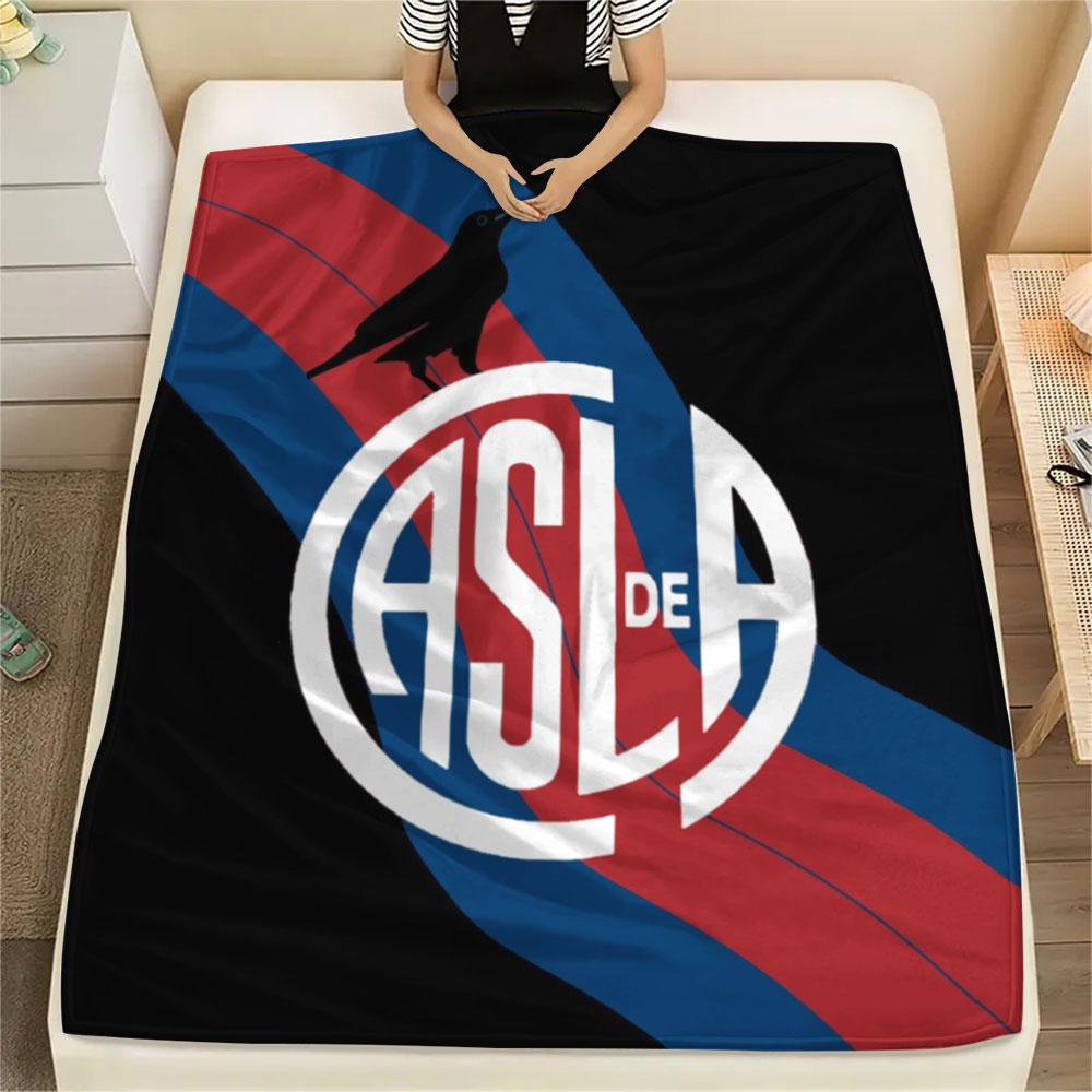 San Lorenzo de Almagro Printed Flannel Blanket, soft throw for bedroom sofa, washable,soccer fan merchandise, great gift.