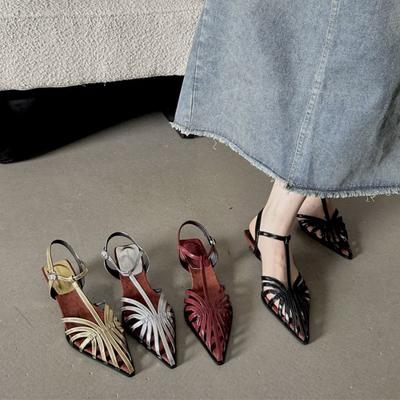 Мода Bailamos Летние Каблуки Женские Сандалии Мода Новый Бренд Золотой Узкий Ремешок Женские Туфли Слингбэки Ремешок на Щиколотке Платье Слайды Mujer