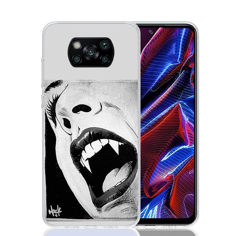 Готический вампир Алый Арт Чехол для телефона для Xiaomi Poco X7 X6 X5 Pro F7 Ultra Redmi 15C 15 13 13C 12 12C 10 10A 10C 9 9A 9C 9T Cov