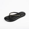 Ladies Shoes on Sale 2024 New Fashion Metal Chain Women's Slippers Summer Flat Casual Beach Flip Flops for Women Chaussure Femme