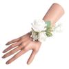 Элегантный жених корсаж брошь цветы для мужского костюма искусственные белые розы запястье корсаж свадебные аксессуары для вечеринки