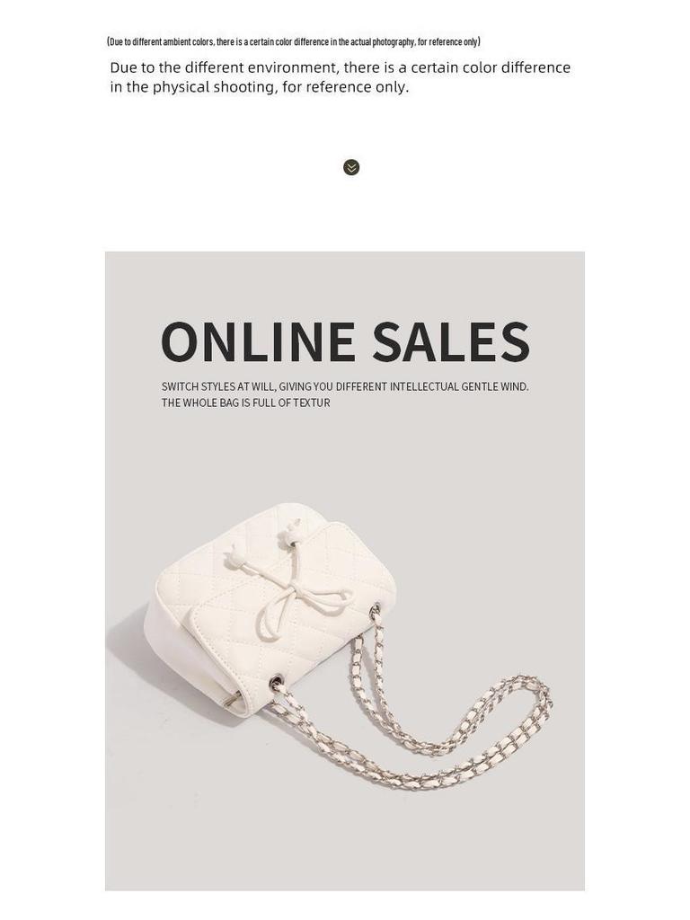 2025 Женская Мода Бант Маленькая Квадратная Сумка Кроссбоди - Универсальная и Шикарная с Деталью Цепи