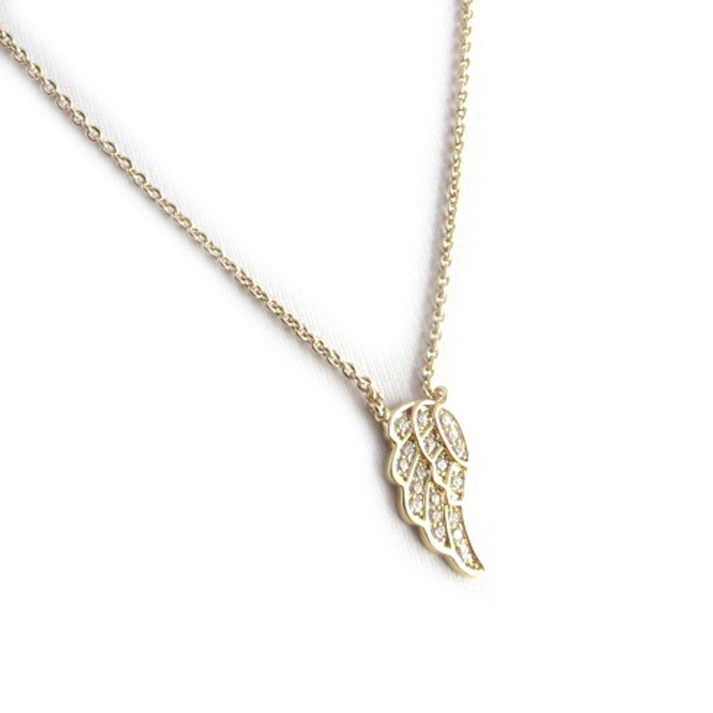 Les Trésors De Lily [L2002] - Gold-Plated 'Angel Wings' Necklace