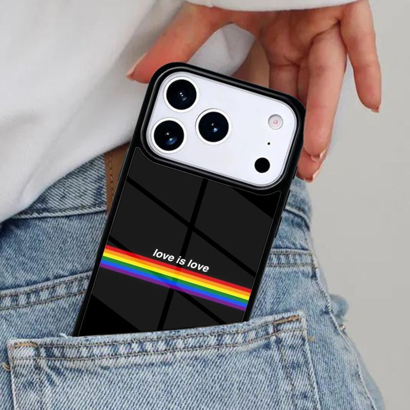 Love is Love LGBT Gay Pride soft Phone Case for iPhone 17ProMax 12 13 14 15 16e 17 Pro Max Plus Air Cover