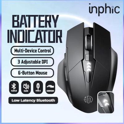 INPHIC A1 Bluetooth мышь перезаряжаемая 2.4G трехрежимная оптическая беспроводная мышь без звука 1600 точек на дюйм для Mac ноутбука ПК планшета мобильного телефона
