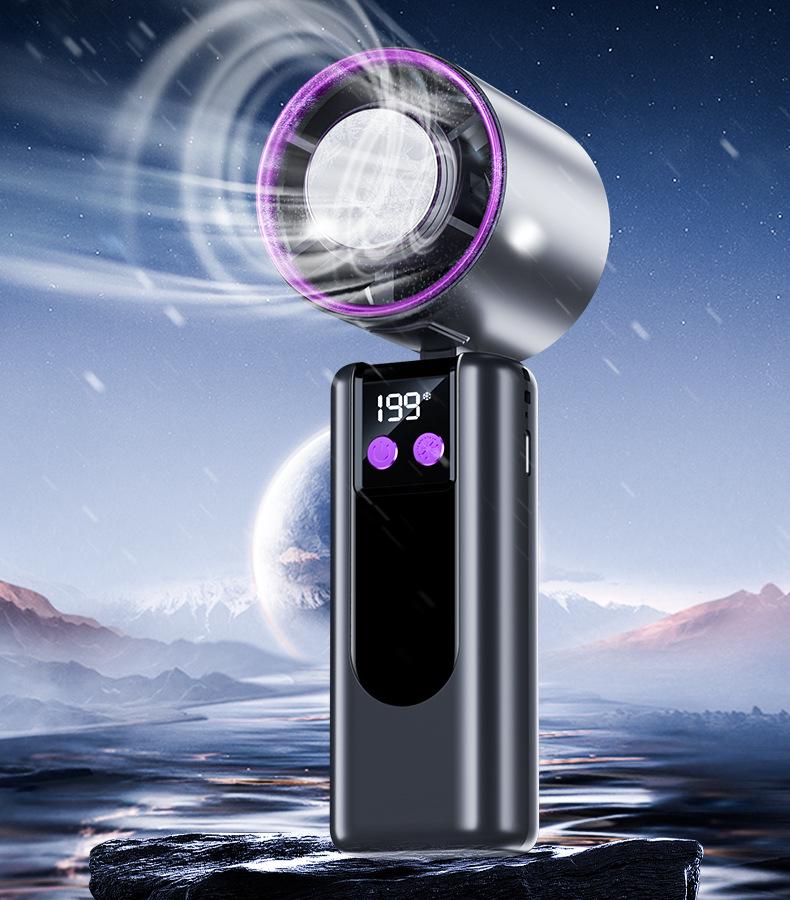Новый портативный мини-вентилятор Turbo со 199 скоростями, USB-зарядкой и цифровым дисплеем - Мощное охлаждение