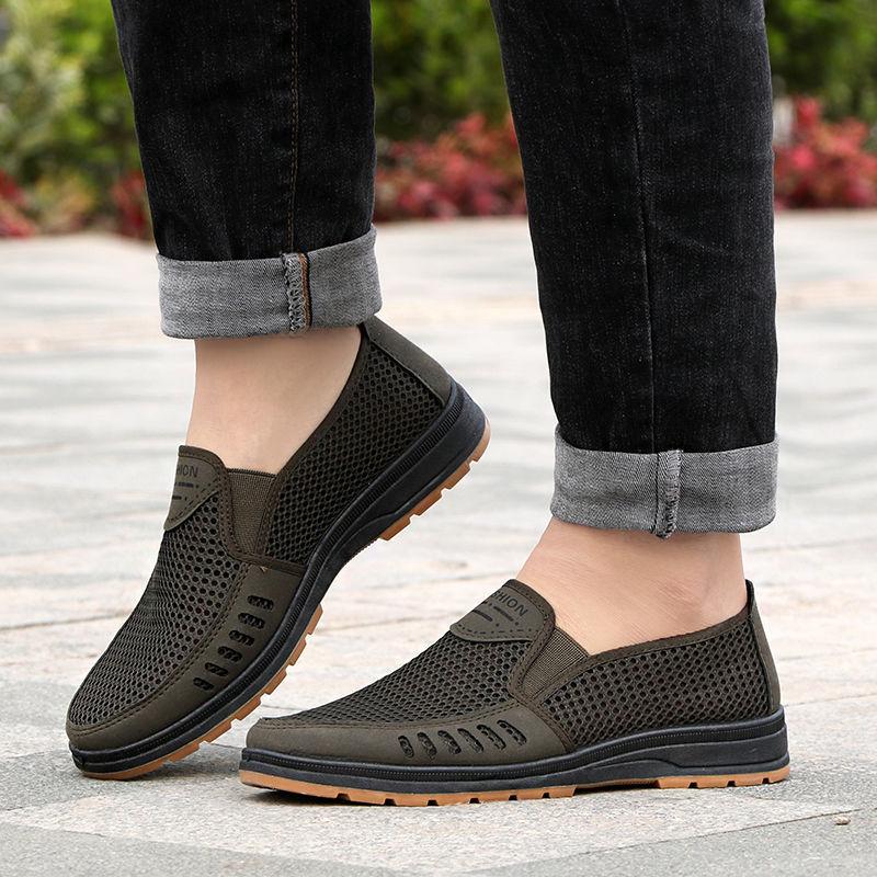 Мужская повседневная обувь, новинка 2024 года, летние мужские сандалии с воздушной сеткой, легкая дышащая обувь без шнуровки, мужские кроссовки Sandalias Mujer