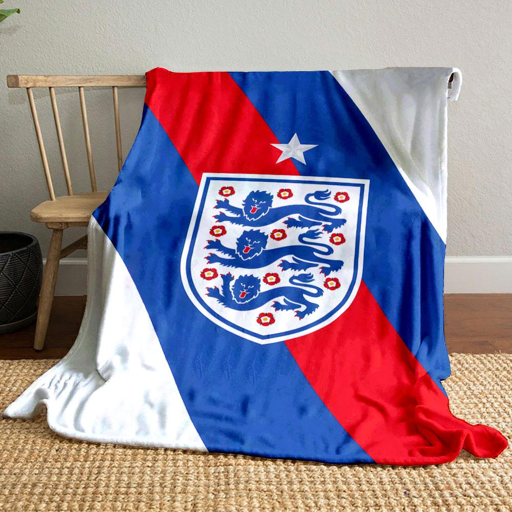 "Three Lions England Football Crest Design" Patterned blanket, flannel, suitable for all seasons, home decor, warm and cozy