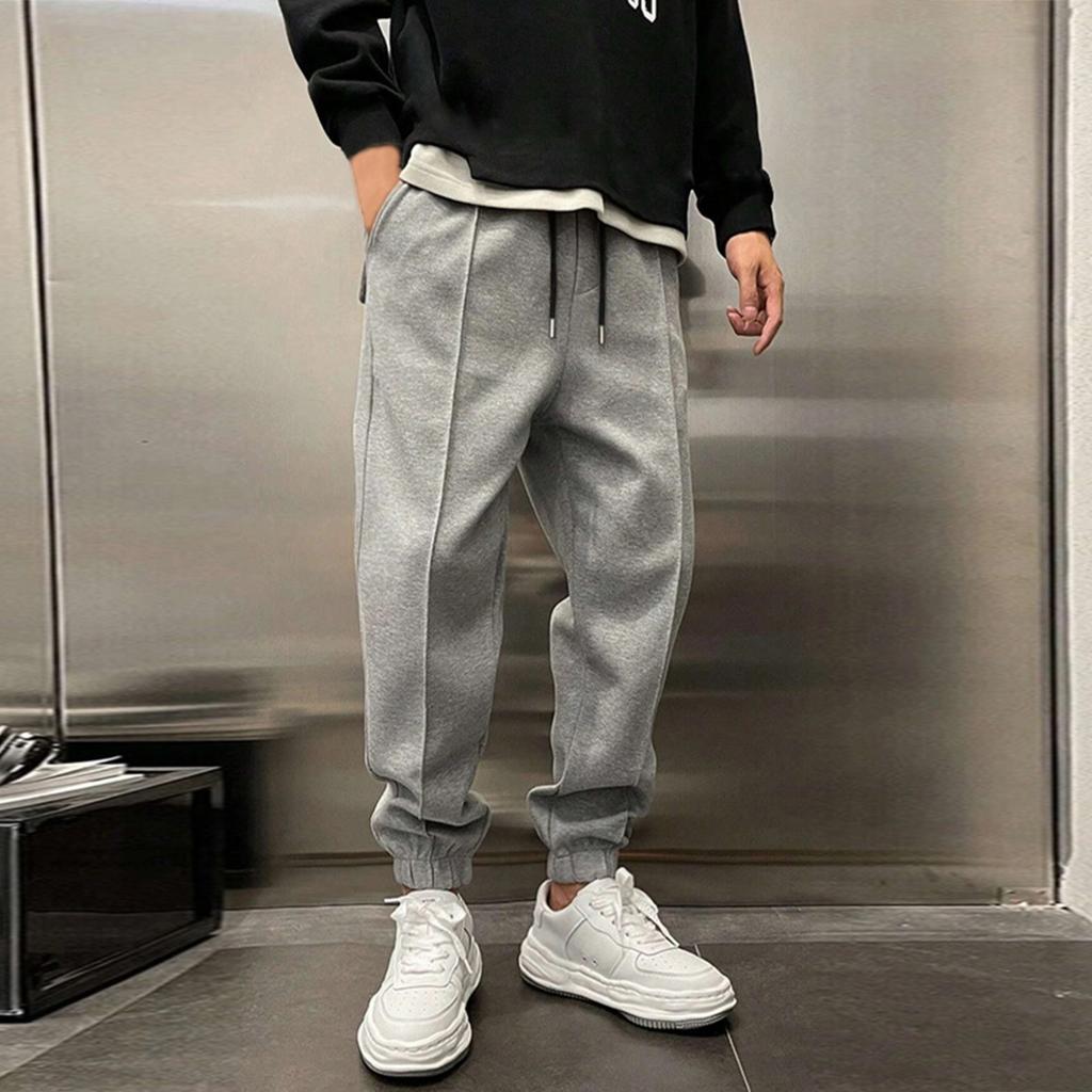 Мужские повседневные спортивные штаны с завязками и широкими штанинами