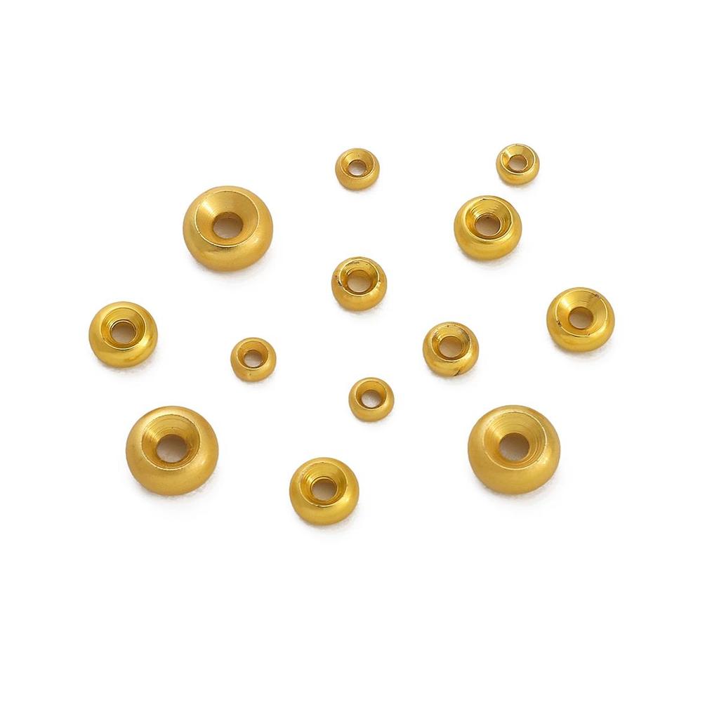5Pcs Copper Sand Gold Hexagonal Spacer Beads For DIY Jewelry Making Bracelet Earring Necklace