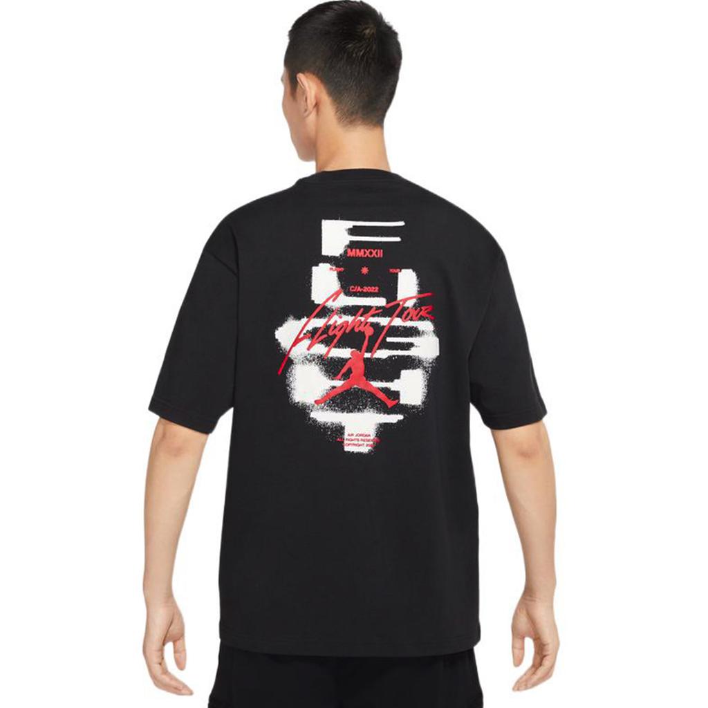 Jordan Fall/Winter 2022 Solid Logo Print Pullover Crew Neck Short Sleeve T-Shirt Men Tops Black DQ7361-010