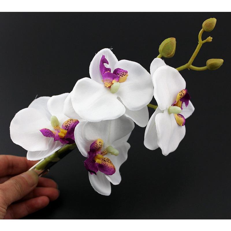Цветы Заколка для волос с ветками Заколка для волос с цветком фаленопсиса Аксессуары для волос Украшения для волос Цветочная заколка для волос Искусственный цветок