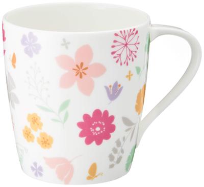 Кружка NARUMI Styles Cafe, 290 мл, Дизайн с розовыми цветами, Милая, Можно использовать в микроволновой печи и посудомоечной машине, Поставляется в подарочной коробке, 51198-2697