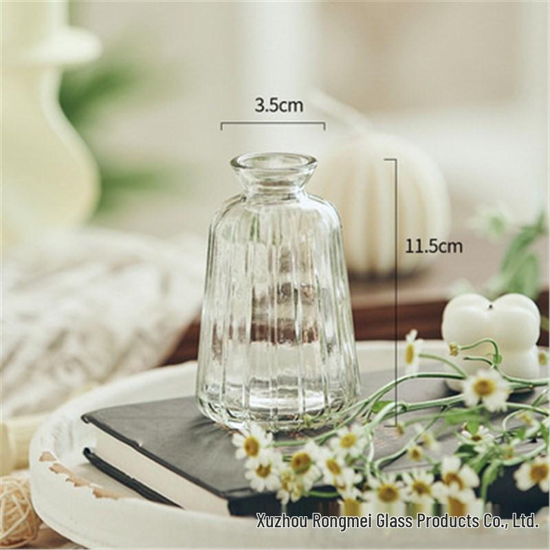 Европейская ваза из рельефного стекла в стиле легкой роскоши для гостиной, для цветочных композиций - Прозрачный гидропонный орнамент