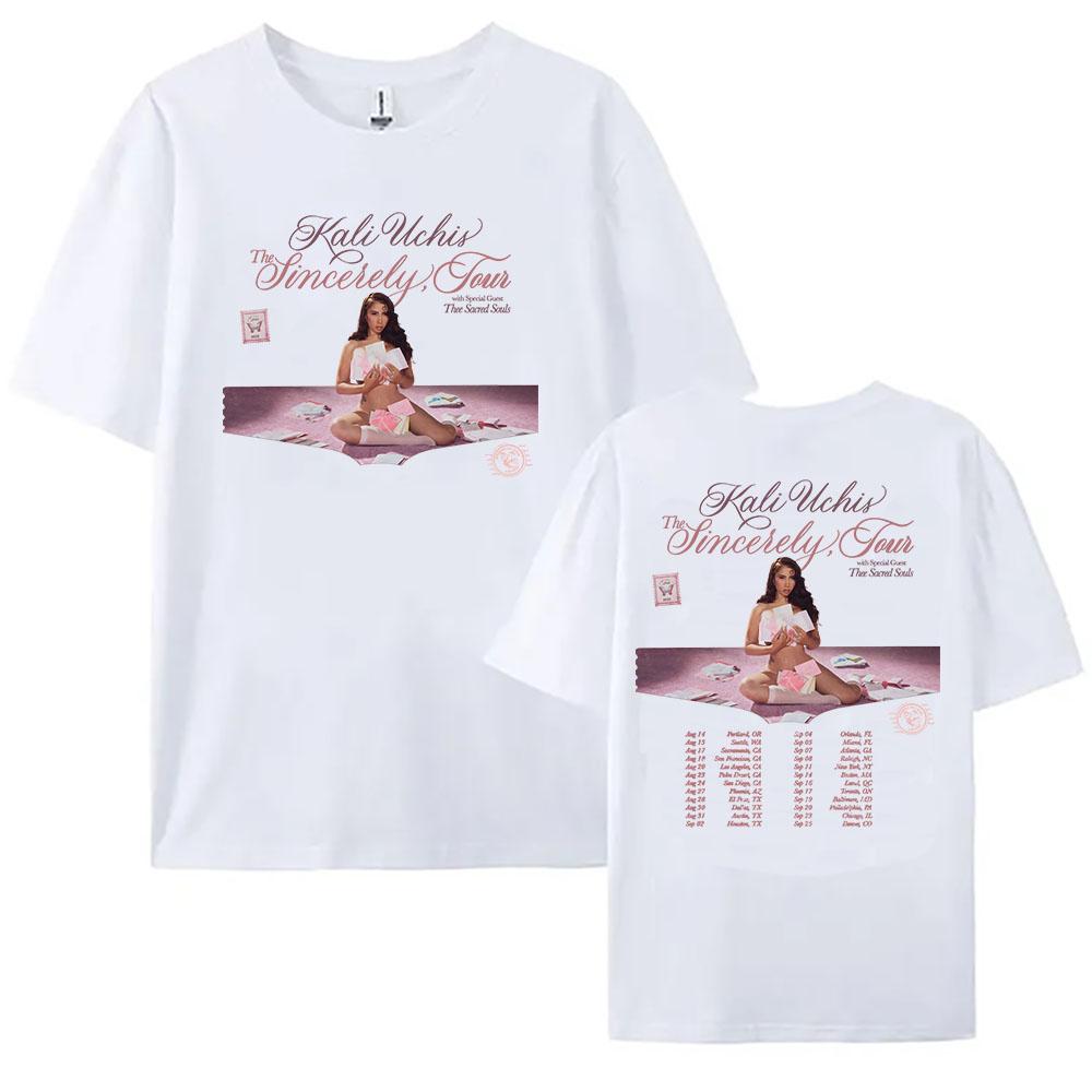 KALI UCHIS Искренний Тур 2026 Футболка Женская Одежда С коротким рукавом Хлопок Свободные Футболки Уличная одежда Унисекс Летняя Женская Футболка