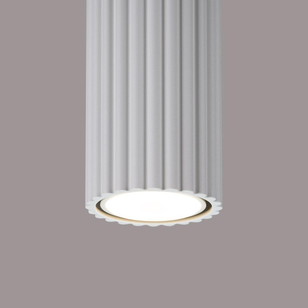 Spot Sufitowy Nowoczesny Biały Okrągły Karbowany Tuba 20 Cm Do Kuchni Przedpokoju 1Xgu10 10W Karbon Sollux Lighting
