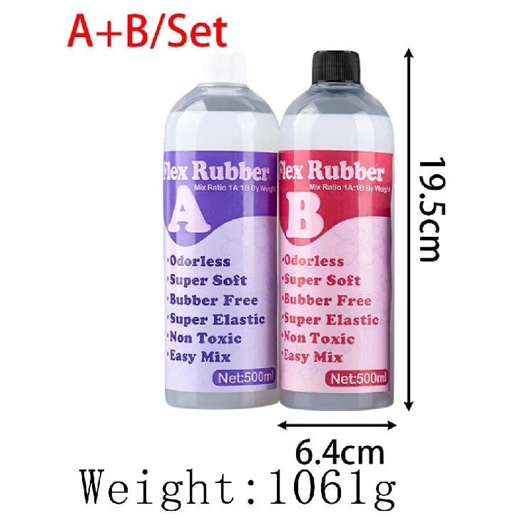 50/100/250/500ml 1:1 AB Squishy Gel High Density Epoxy Resin Glue Soft Liquid Silicone Mold DIY Relief Sensory Squeezing Toys